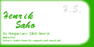 henrik saho business card