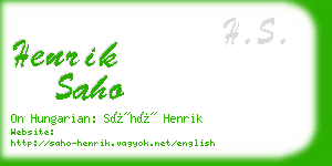 henrik saho business card